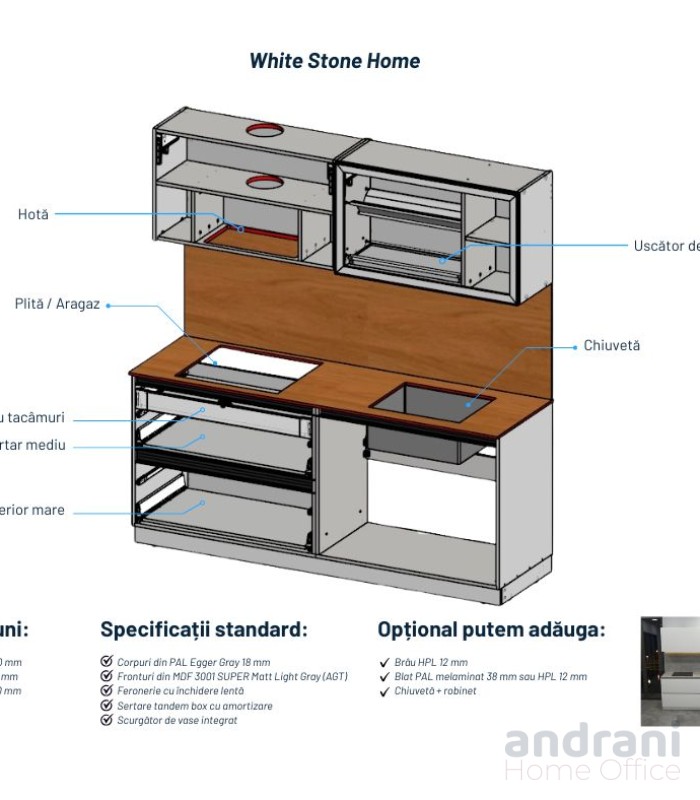 BUCĂTĂRIE DE SERIE — WHITE STONE HOME